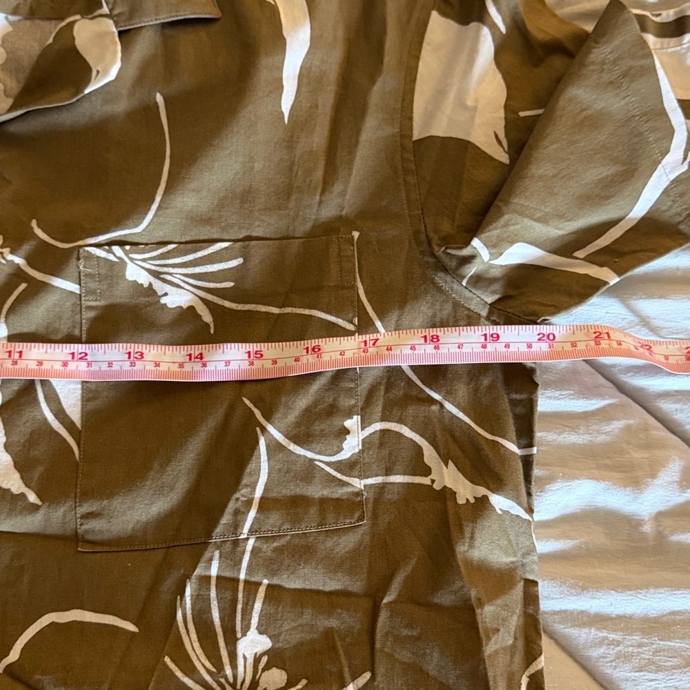 Club Monaco Brown and White Floral Casual Shirt - Picture 4 of 5